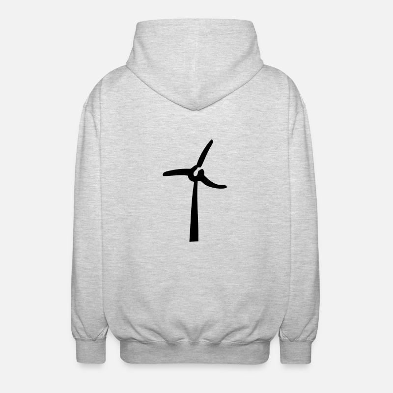 Windmill, éolienne, Windrad - Unisex Kapuzenjacke - Hellgrau meliert