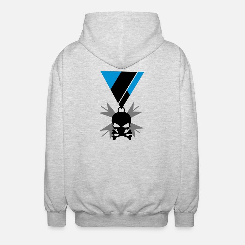 Médaille Skull Skull and Bones - Veste à capuche unisexe - gris clair chiné
