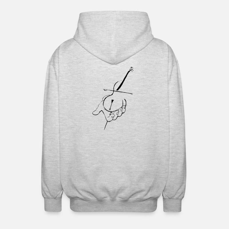 Violoncelle à la main - Veste à capuche unisexe - gris clair chiné