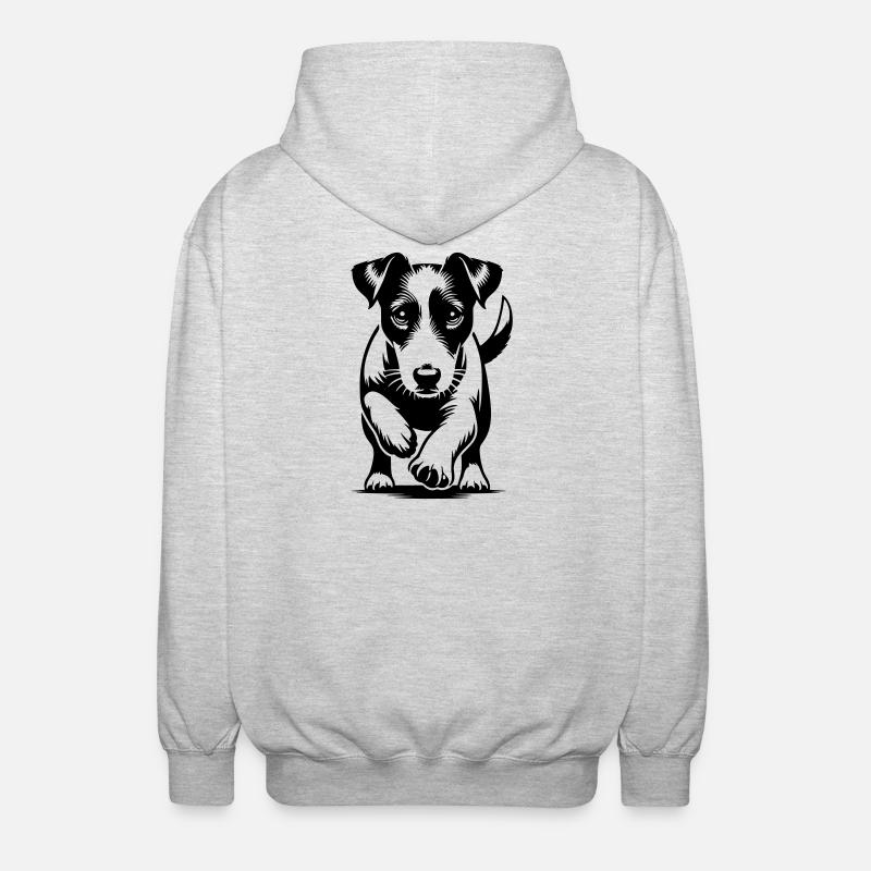 Jack Russell Terrier - Unisex Kapuzenjacke - Hellgrau meliert