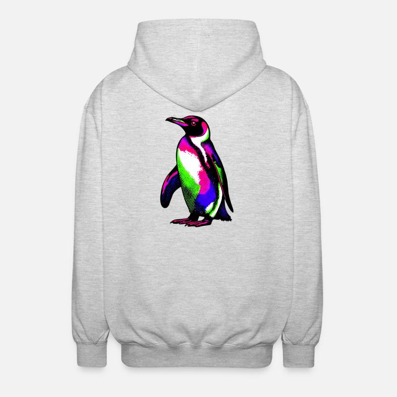 Pingouin - Veste à capuche unisexe - gris clair chiné