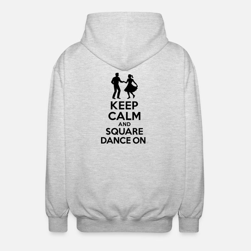Keep Calm and Square Dance On - Unisex Kapuzenjacke - Hellgrau meliert