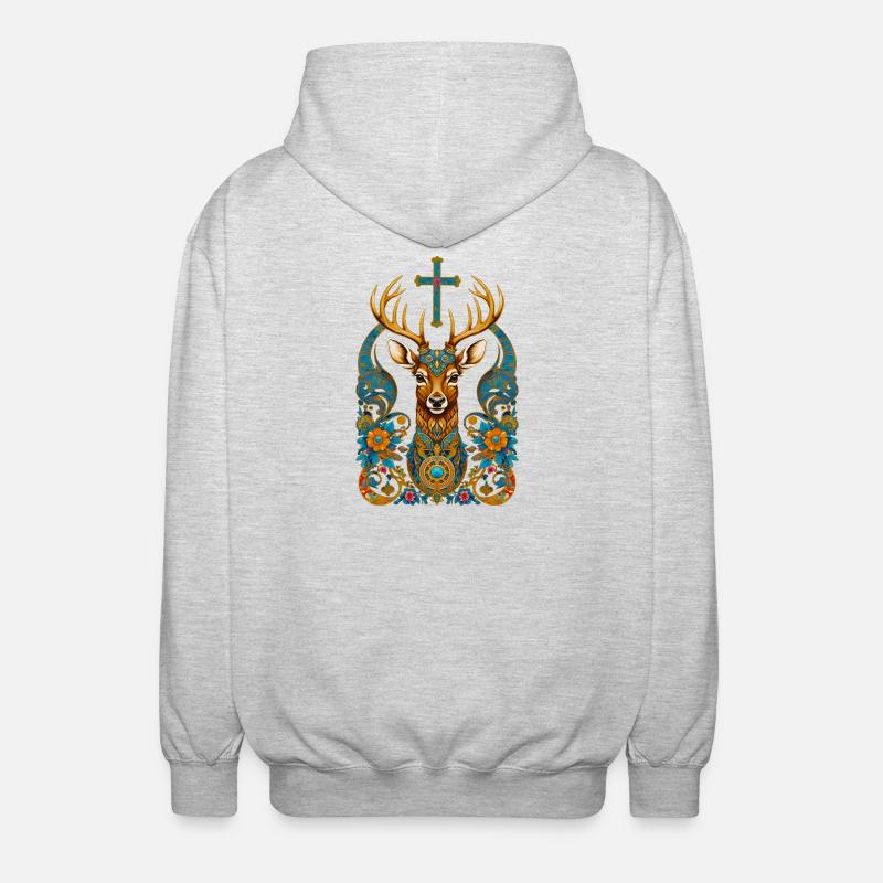 Cerf - Veste à capuche unisexe - gris clair chiné