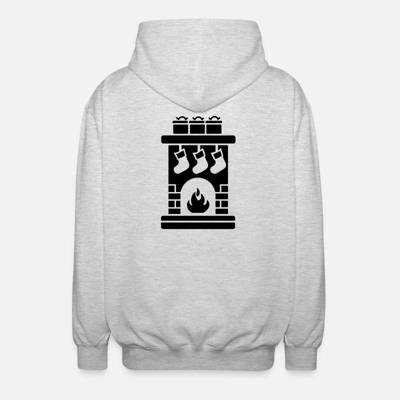 Chaussette de Noël avec cheminée - Veste à capuche unisexe - gris clair chiné