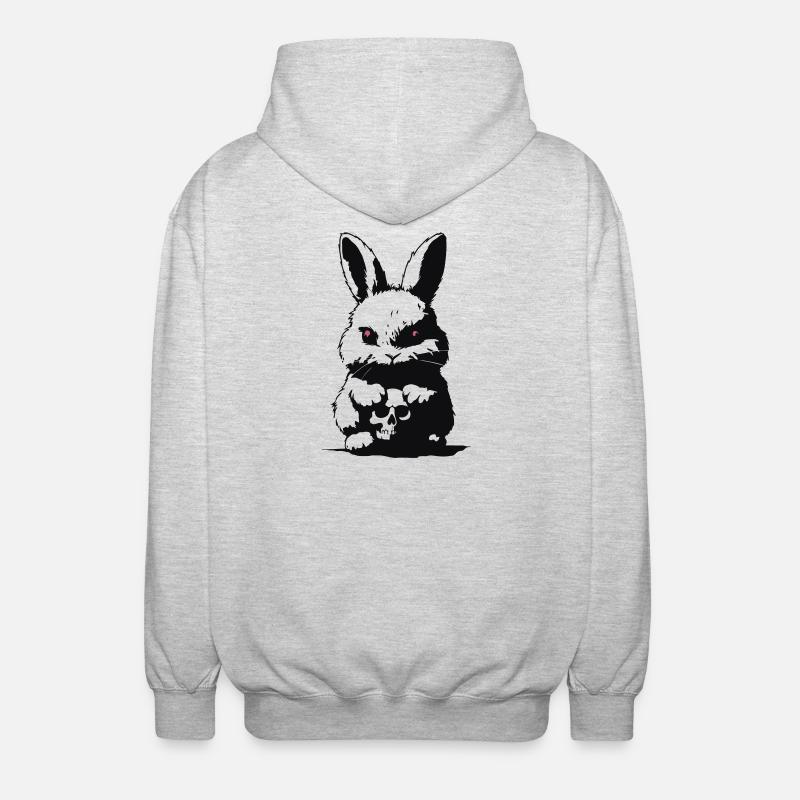 Grumpy bunny - Unisex Kapuzenjacke - Hellgrau meliert