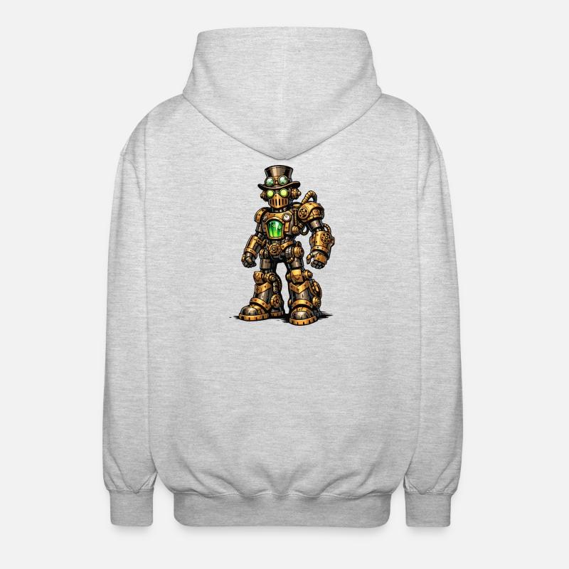 Steampunk-robot - Unisex-hettejakke - lysgrå melert