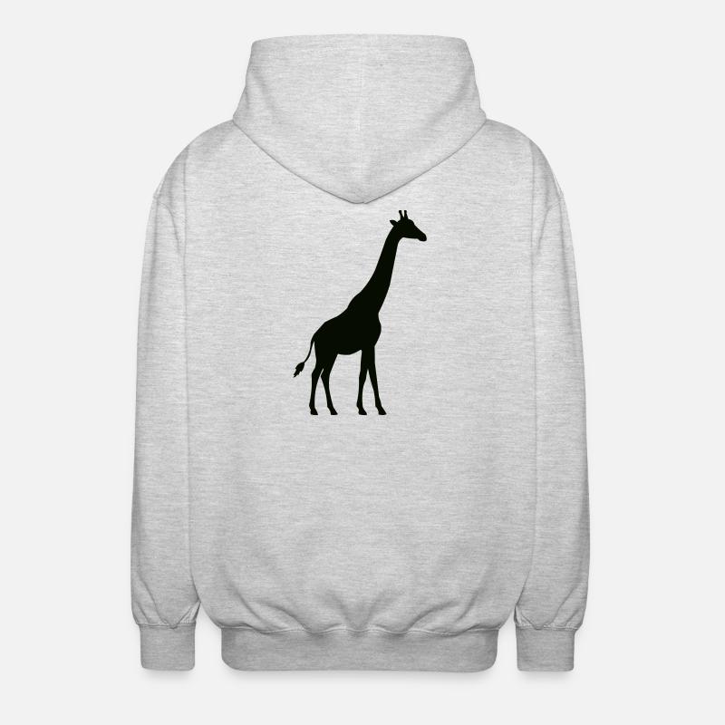 giraffe - Unisex Kapuzenjacke - Hellgrau meliert