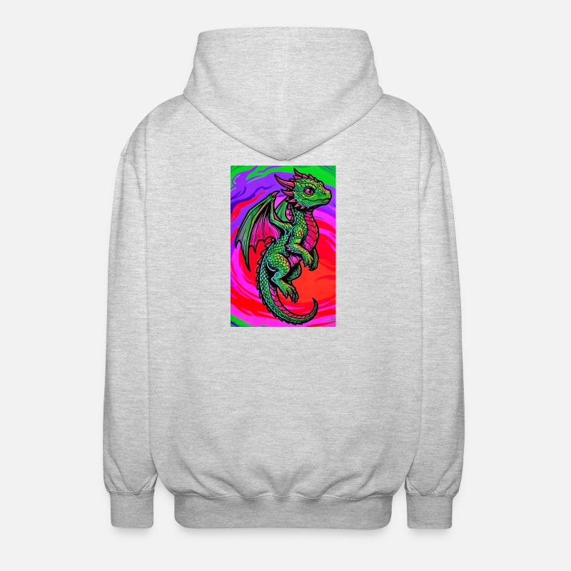 Drache - Unisex Kapuzenjacke - Hellgrau meliert