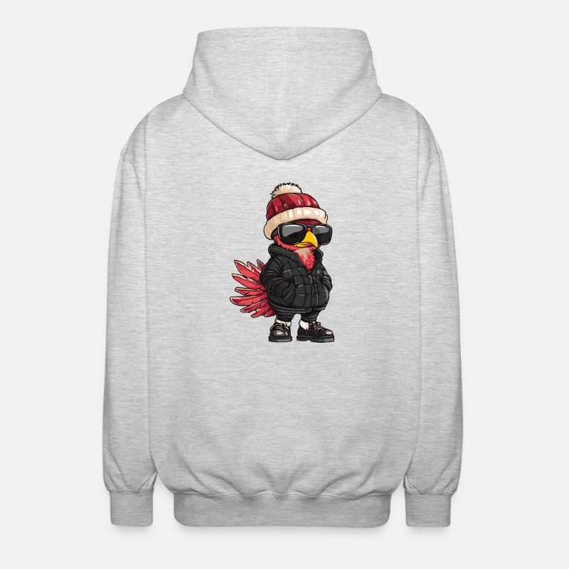 Truthahn Cool Comic - Unisex Kapuzenjacke - Hellgrau meliert