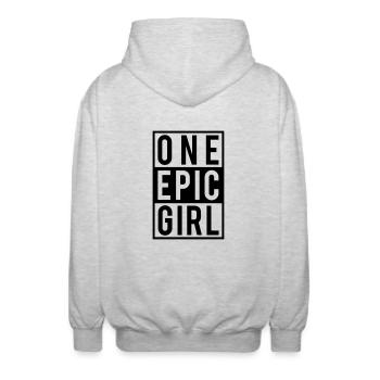 One epic Girl - Unisex Kapuzenjacke - Hellgrau meliert - Hinten - AI Model Male 185 light (185cm)