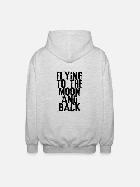 flying to the moon exit-shirt - Unisex Hooded Jacket - light heather grey