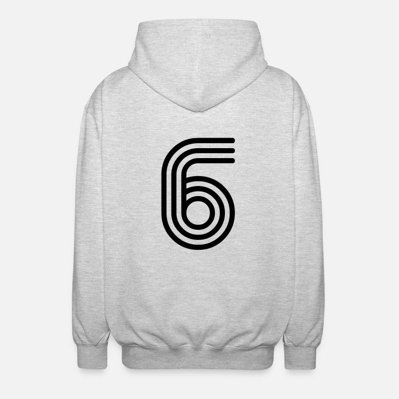 6 sechs six - Unisex Kapuzenjacke - Hellgrau meliert