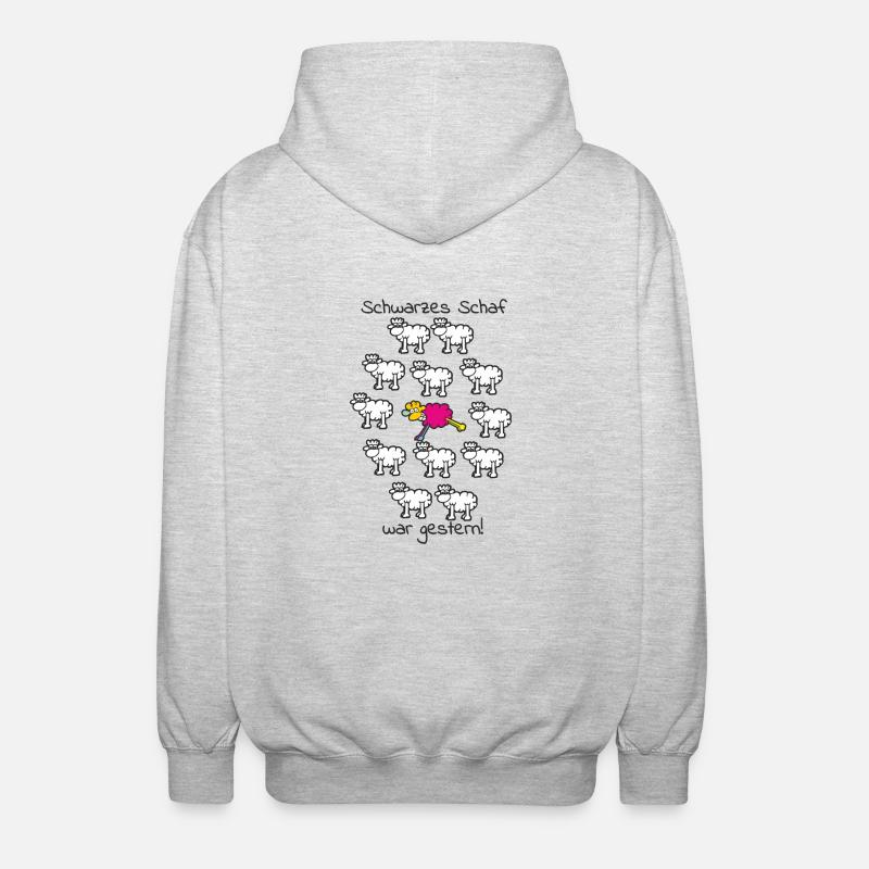 schwarzes Schaf war gestern - Unisex Kapuzenjacke - Hellgrau meliert