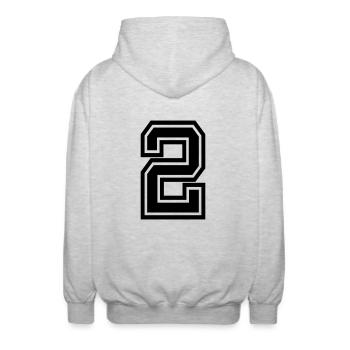 2 - Unisex Hooded Jacket - light heather grey - Back - AI Model Male 185 light (185cm)
