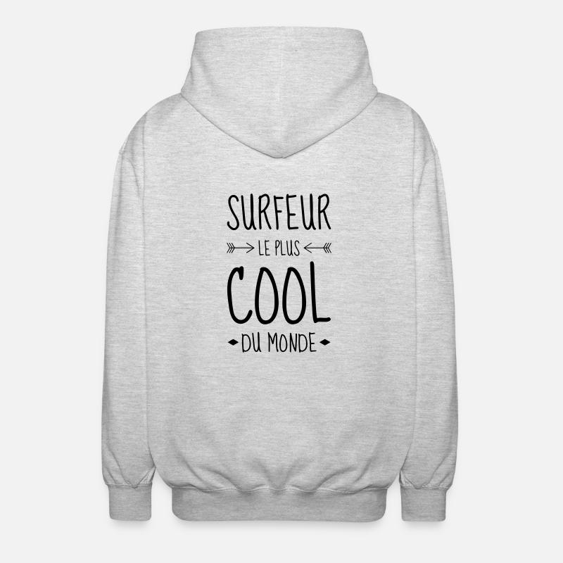 surf / surfeur / surfer / plage - Veste à capuche unisexe - gris clair chiné