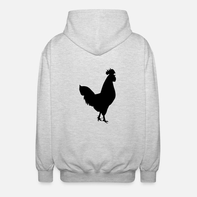 hahn silhouette design - Unisex Kapuzenjacke - Hellgrau meliert