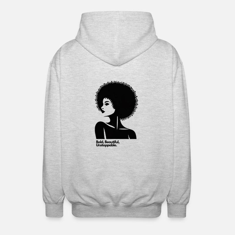 Afro Queen Silhouette - Veste à capuche unisexe - gris clair chiné
