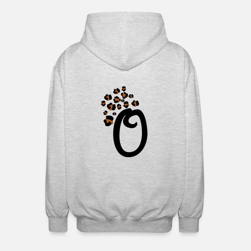 Letter o leopard patterns - Unisex Hooded Jacket - light heather grey