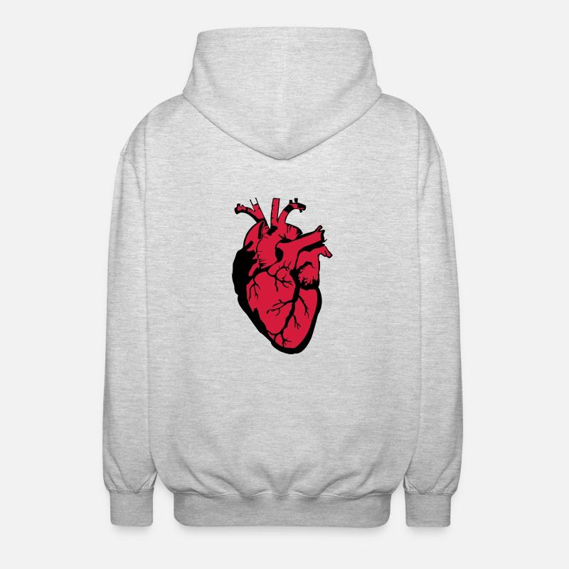 Das Herz - Unisex Kapuzenjacke - Hellgrau meliert