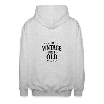 Nicht alt sondern Vintage Geburtstagsgeschenk - Unisex Kapuzenjacke - Hellgrau meliert - Hinten - AI Model Male 185 light (185cm)