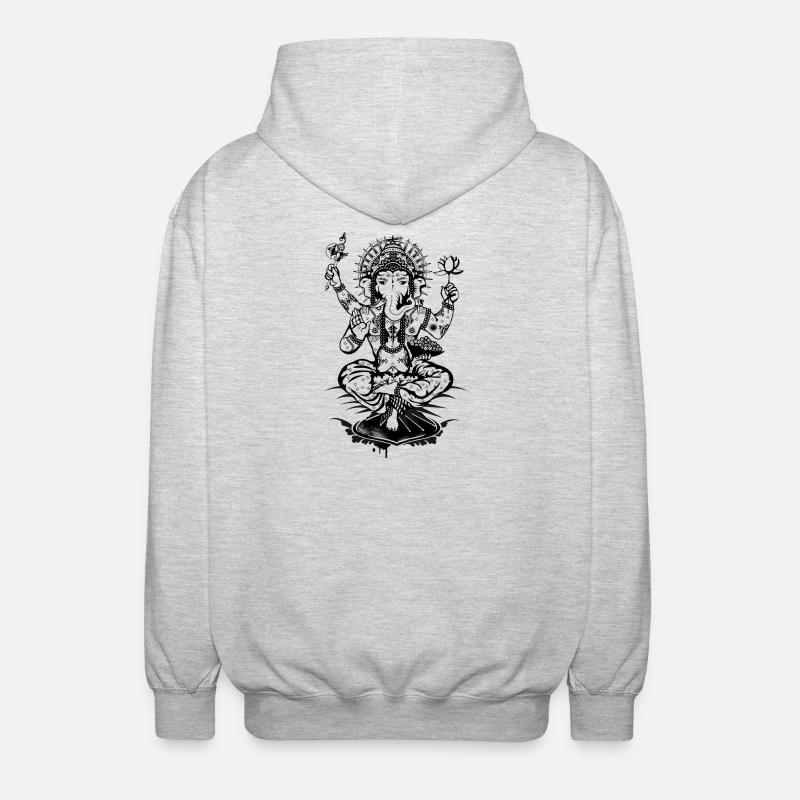 Ganesha ein Gott mit Elefantenkopf - Unisex Kapuzenjacke - Hellgrau meliert