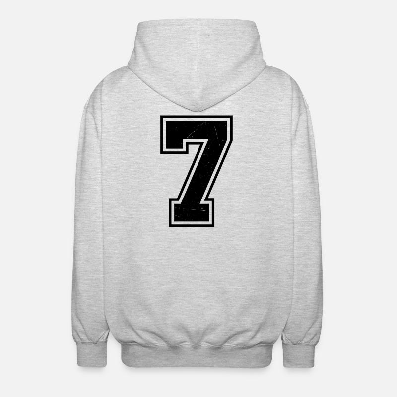 Chiffre Grunge Seven avec texture rayée - Veste à capuche unisexe - gris clair chiné
