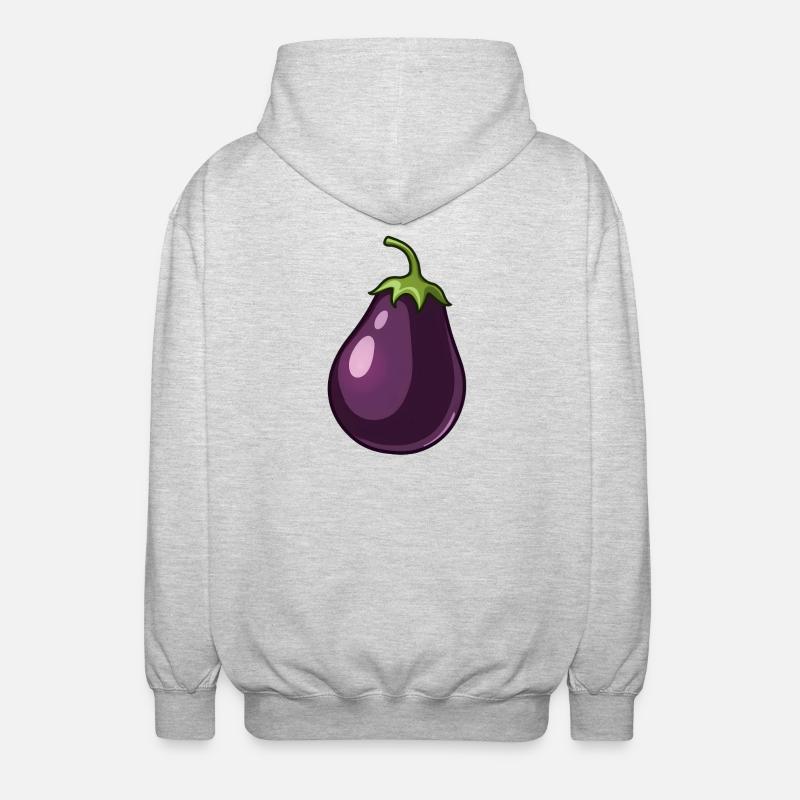 aubergine - Veste à capuche unisexe - gris clair chiné