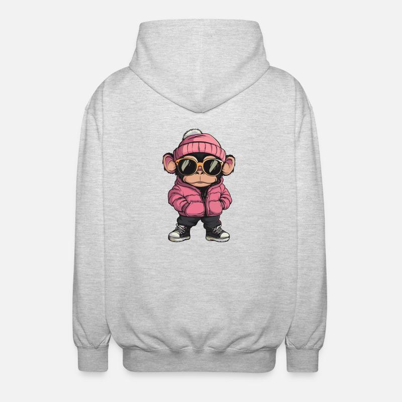 Monkey Cool Comic - Unisex Hooded Jacket - light heather grey