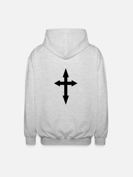 kreuz christentum - Unisex Kapuzenjacke - Hellgrau meliert