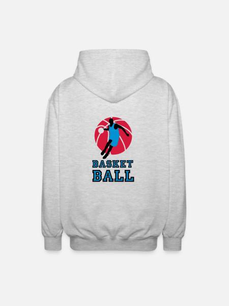 basketball_072011_p_3c - Unisex Hooded Jacket - light heather grey