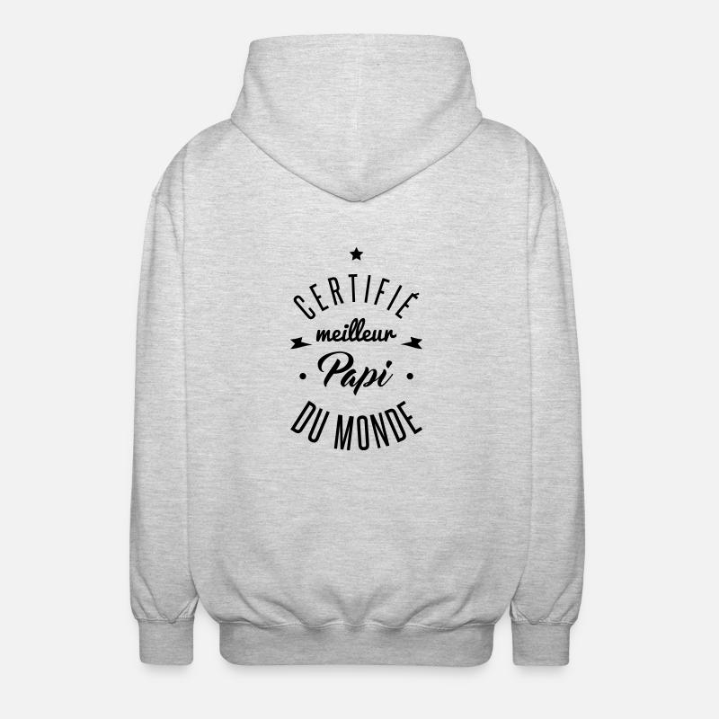 certifié meilleur papi - Veste à capuche unisexe - gris clair chiné
