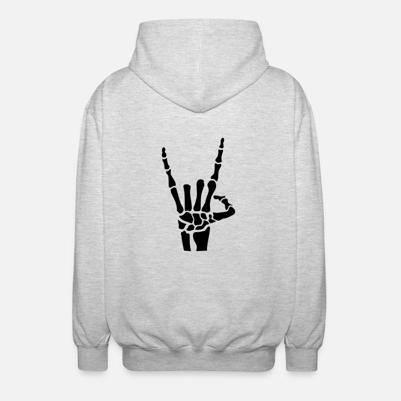 Rock Hand - Unisex Hooded Jacket - light heather grey