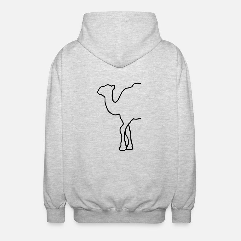 Camel - Kamel - Dromedar - Unisex Kapuzenjacke - Hellgrau meliert