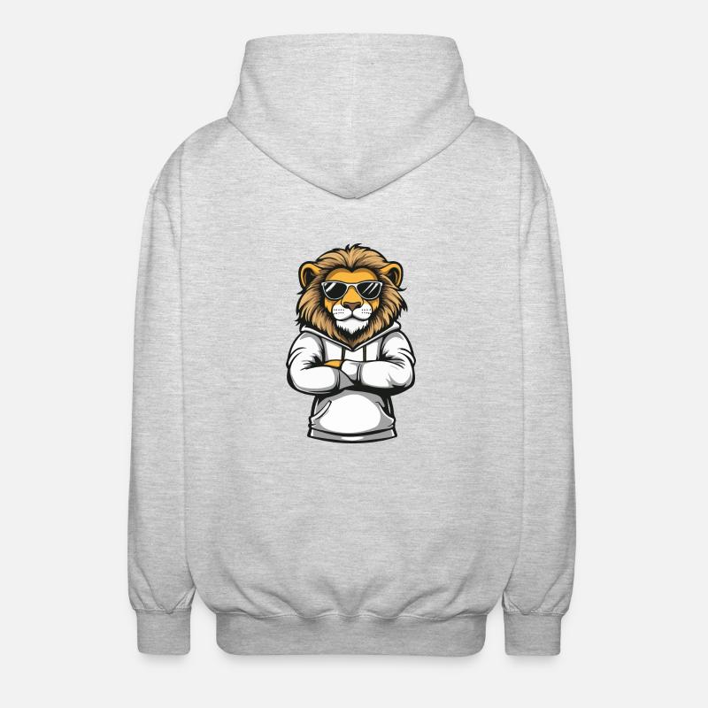 Bande dessinée du lion - Veste à capuche unisexe - gris clair chiné