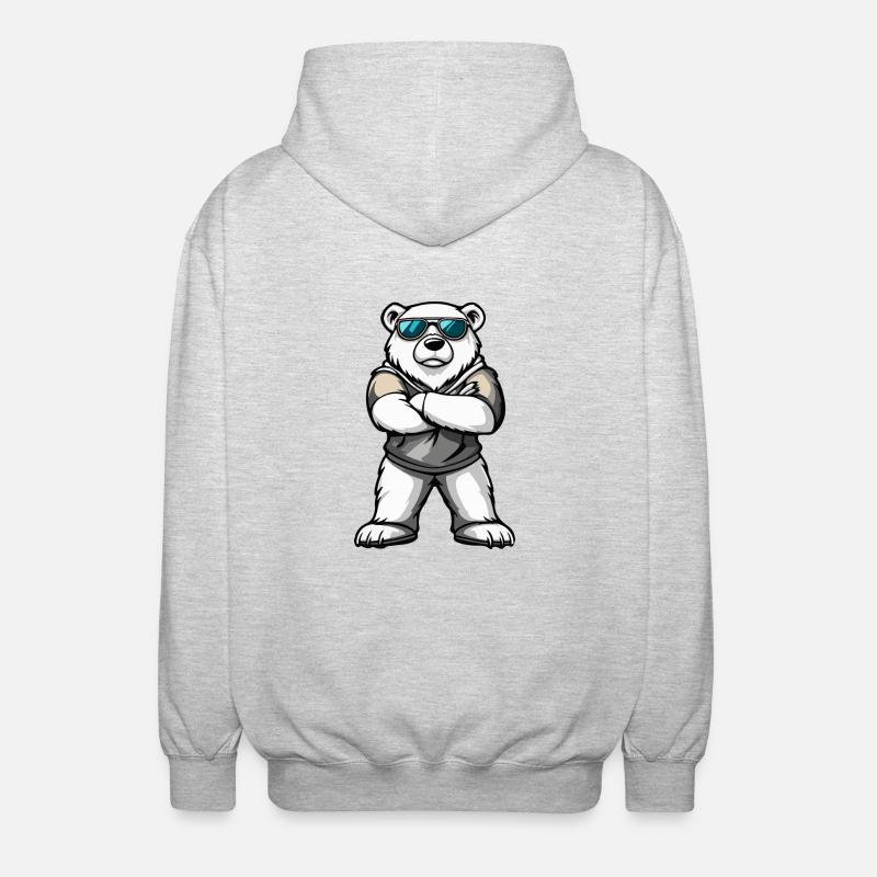Eisbär Comic - Unisex Kapuzenjacke - Hellgrau meliert