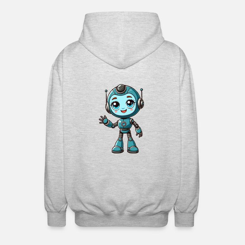 Roboter-Mädchen - Unisex Kapuzenjacke - Hellgrau meliert