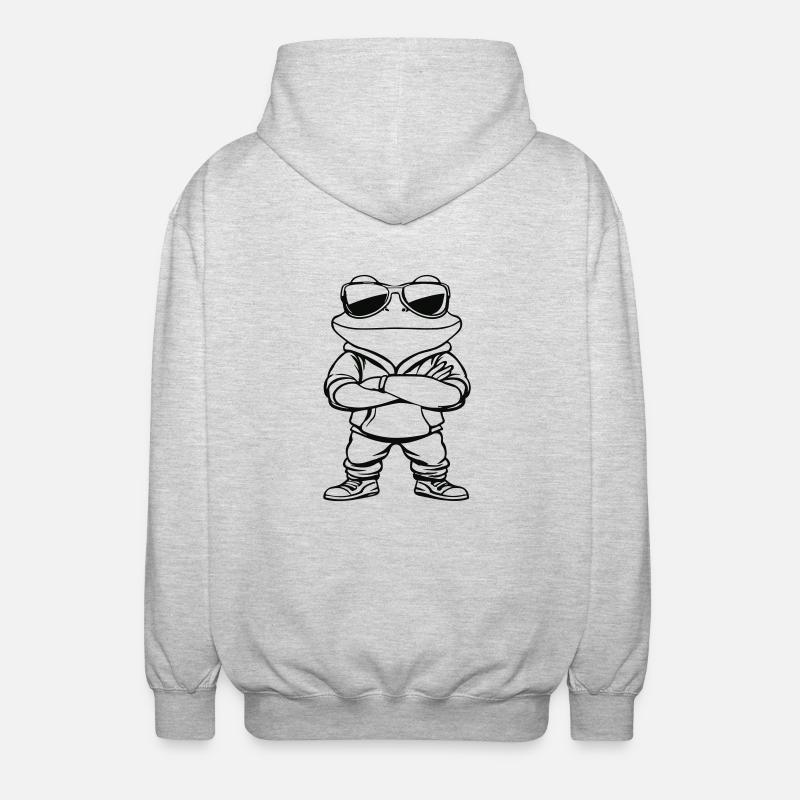 frosch comic sonnenbrille - Unisex Kapuzenjacke - Hellgrau meliert