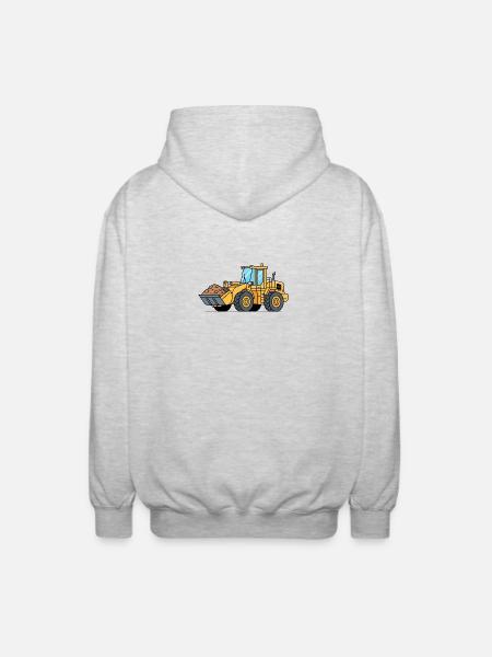 Wheel loader construction machine - Unisex Hooded Jacket - light heather grey