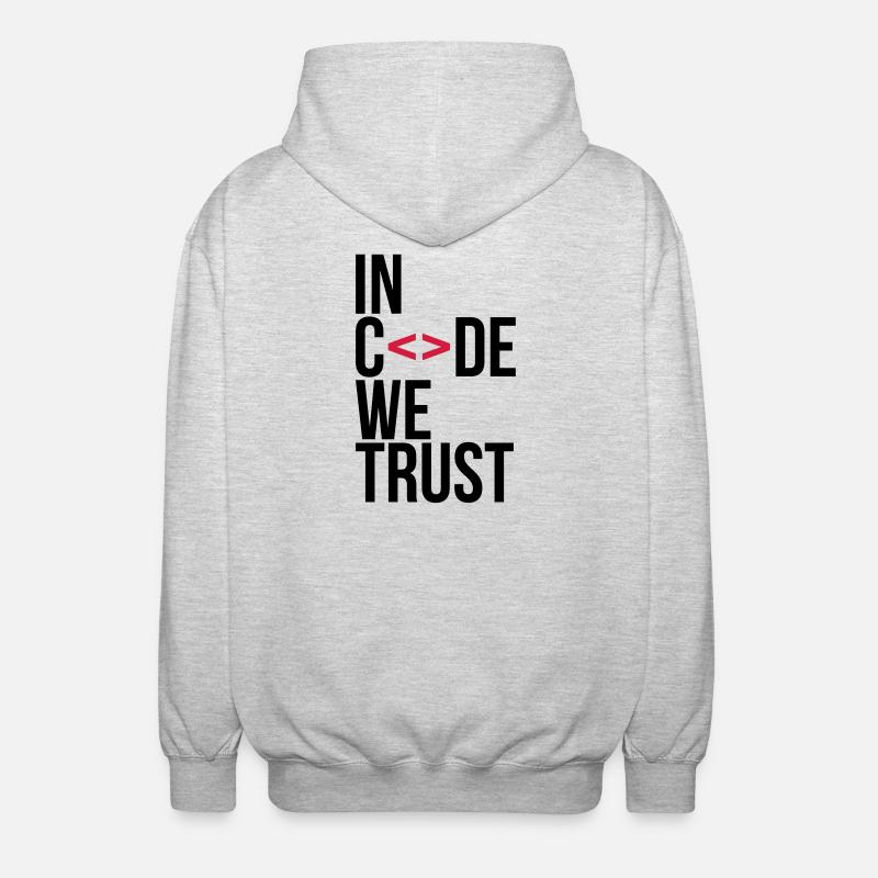 in code we trust ! - Unisex Kapuzenjacke - Hellgrau meliert