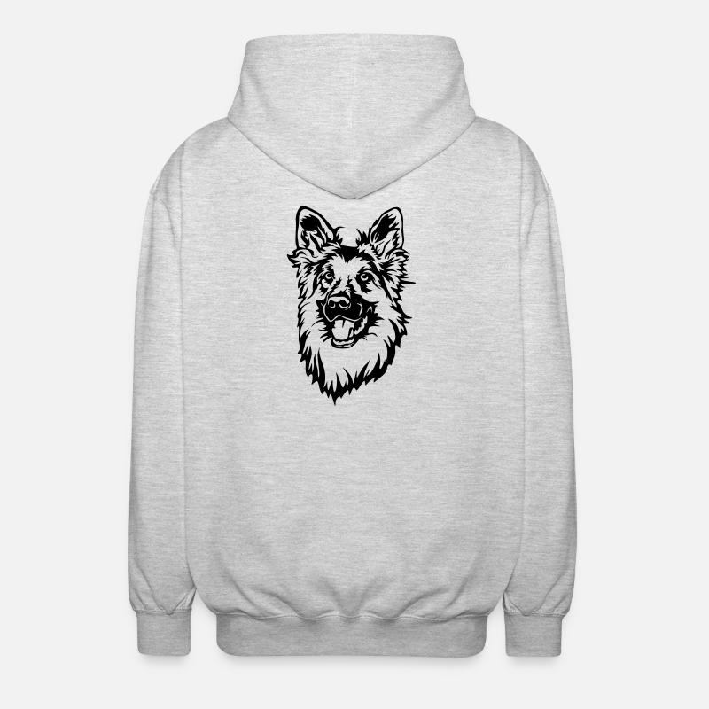 Deutscher Schäferhund - Unisex Kapuzenjacke - Hellgrau meliert