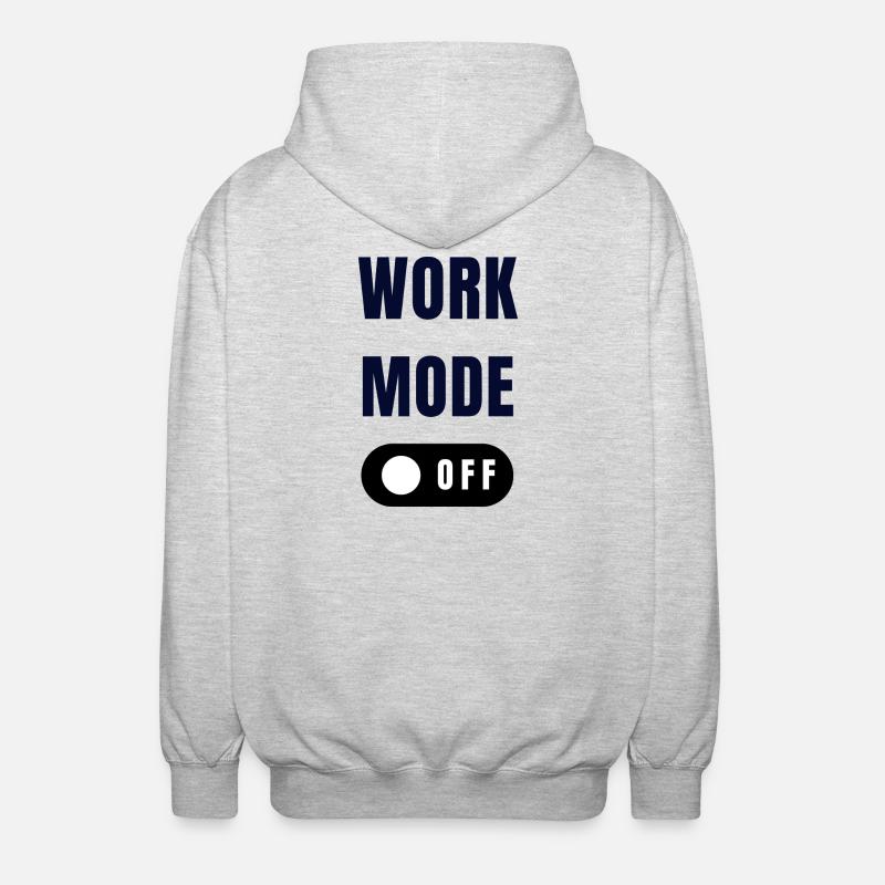Work Mode Toggle Design - Unisex Hooded Jacket - light heather grey