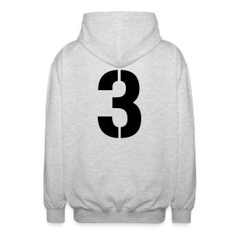 3 - Unisex Hooded Jacket - light heather grey - Back - AI Model Male 185 light (185cm)