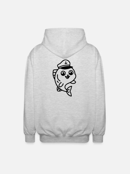 Fishing & Fishing | Petri Heil Hobby Logo - Unisex Hooded Jacket - light heather grey