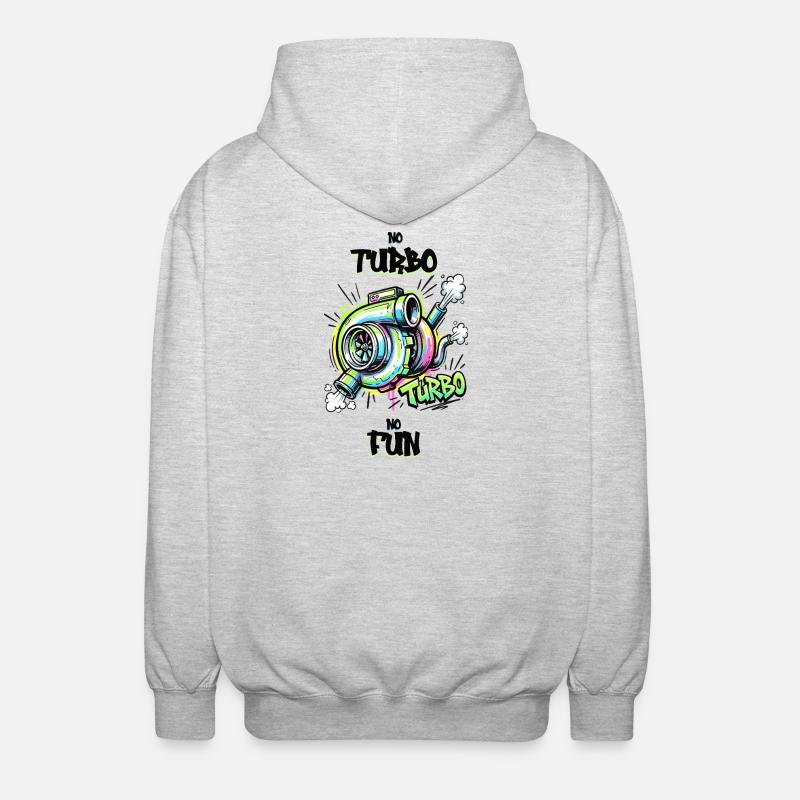Pas de turbo, pas de plaisir. - Veste à capuche unisexe - gris clair chiné