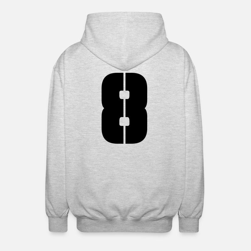 8 - Veste à capuche unisexe - gris clair chiné