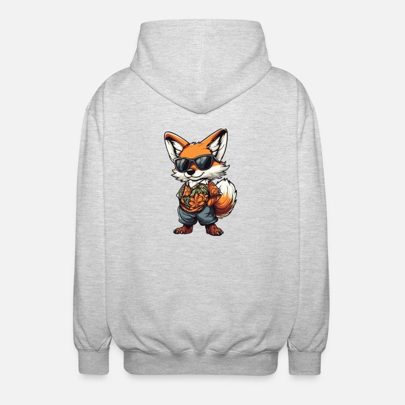 Fox Comic Holiday - Unisex Hooded Jacket - light heather grey
