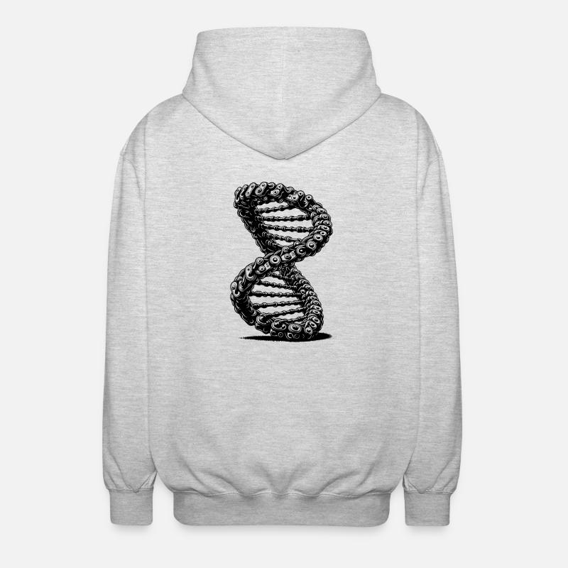 Möbius Loop Curved Chains DNA - Unisex Hooded Jacket - light heather grey
