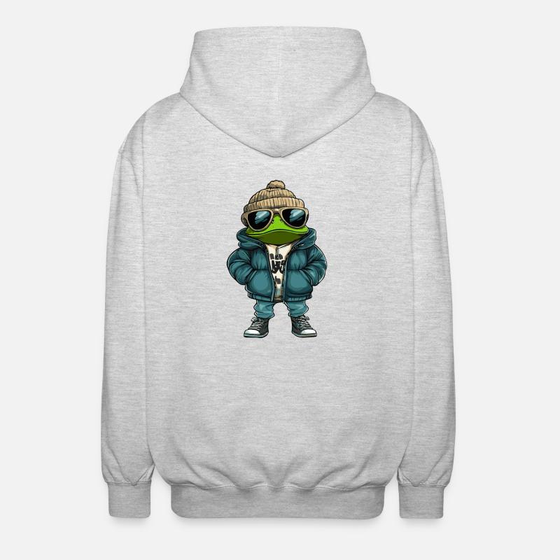 Frog Winter Comic - Unisex Hooded Jacket - light heather grey
