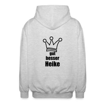 Heike - Veste à capuche unisexe - gris clair chiné - Dos - AI Model Male 185 light (185cm)