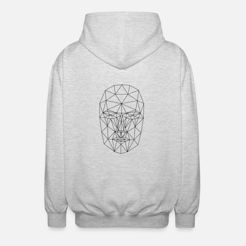 wireframe Visage abstrait - Veste à capuche unisexe - gris clair chiné